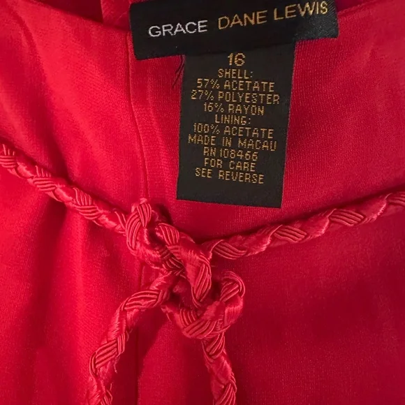 Grace Dane Lewis Red Suit Size 16 - Picture 7 of 9
